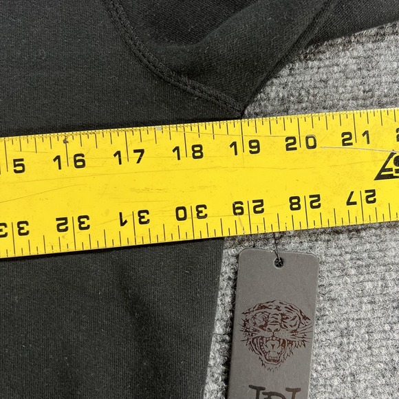 Ed Hardy Hoodie Womens Medium Black Cropped Floral Phoenix Tattoo Full Zip - Picture 12 of 15